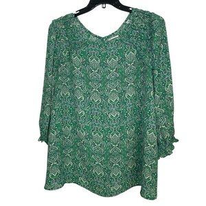 Max Studio green with yellow floral print sz 2X